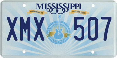MS license plate XMX507
