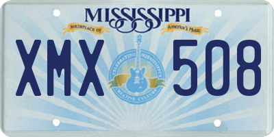 MS license plate XMX508