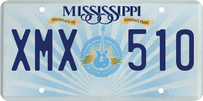 MS license plate XMX510