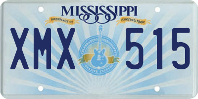 MS license plate XMX515