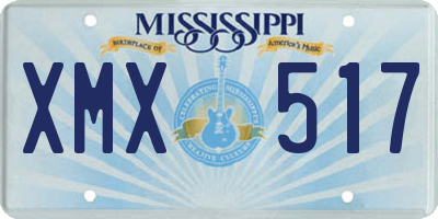 MS license plate XMX517
