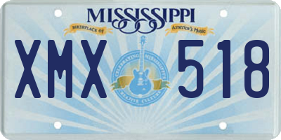 MS license plate XMX518