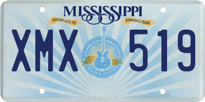 MS license plate XMX519