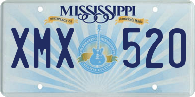 MS license plate XMX520