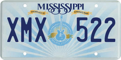 MS license plate XMX522
