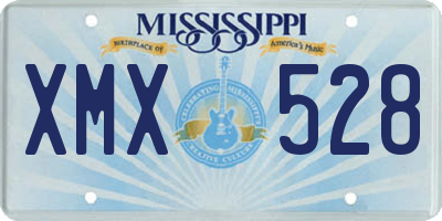 MS license plate XMX528
