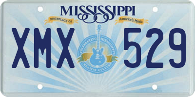 MS license plate XMX529