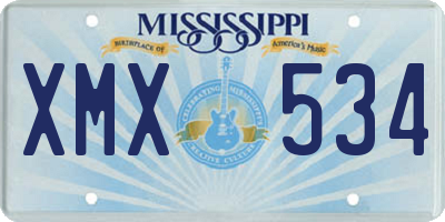 MS license plate XMX534