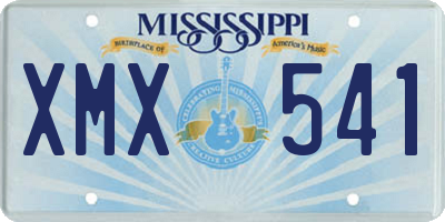 MS license plate XMX541
