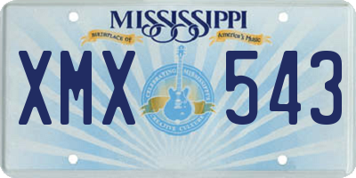 MS license plate XMX543