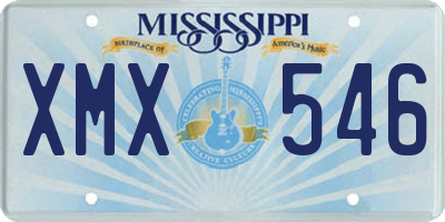 MS license plate XMX546