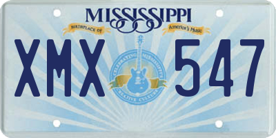 MS license plate XMX547