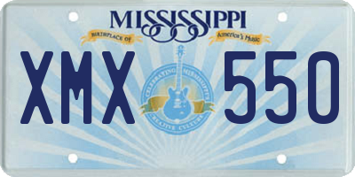 MS license plate XMX550