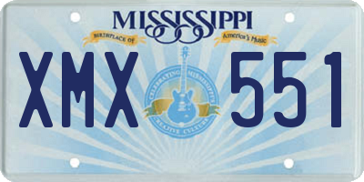 MS license plate XMX551