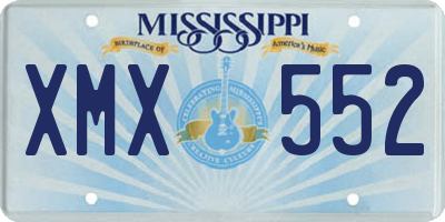 MS license plate XMX552