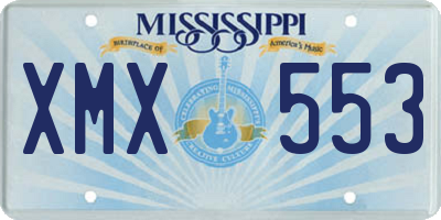 MS license plate XMX553