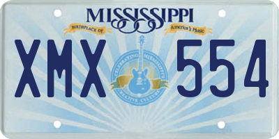 MS license plate XMX554