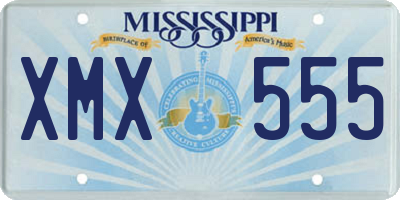 MS license plate XMX555