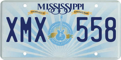 MS license plate XMX558