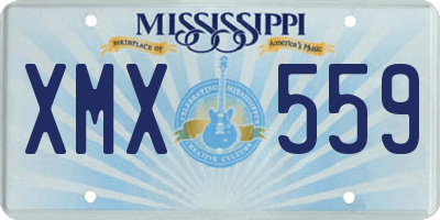 MS license plate XMX559