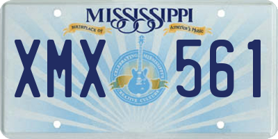 MS license plate XMX561