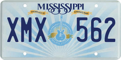 MS license plate XMX562