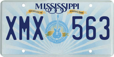 MS license plate XMX563