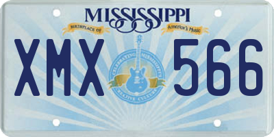 MS license plate XMX566