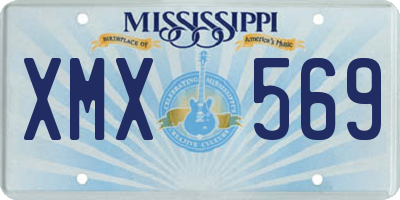 MS license plate XMX569