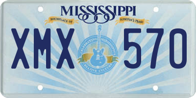 MS license plate XMX570