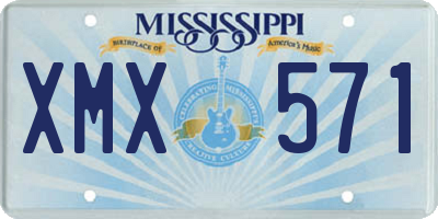 MS license plate XMX571