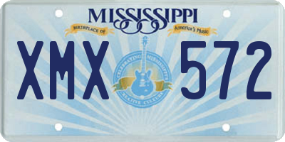 MS license plate XMX572