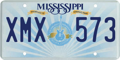 MS license plate XMX573