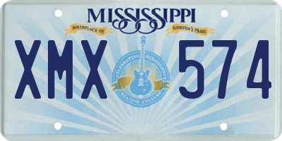 MS license plate XMX574