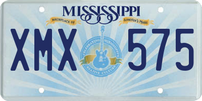 MS license plate XMX575