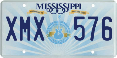MS license plate XMX576
