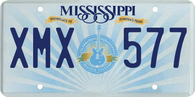 MS license plate XMX577