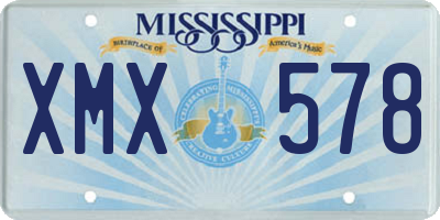 MS license plate XMX578