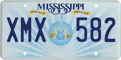MS license plate XMX582