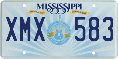 MS license plate XMX583