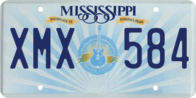 MS license plate XMX584
