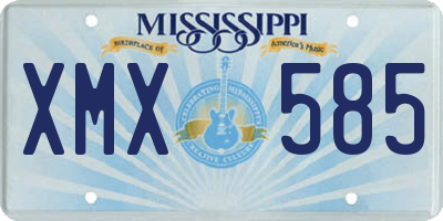 MS license plate XMX585