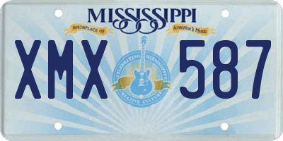 MS license plate XMX587
