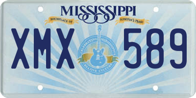 MS license plate XMX589