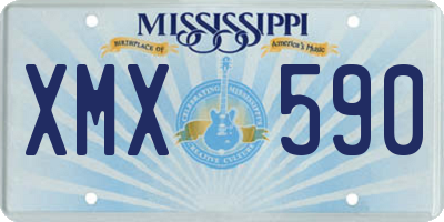MS license plate XMX590