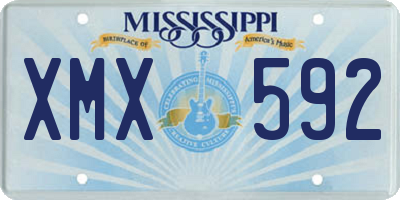 MS license plate XMX592