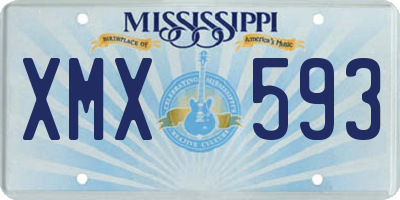 MS license plate XMX593
