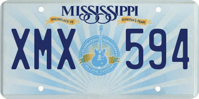 MS license plate XMX594