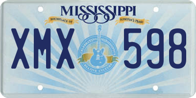 MS license plate XMX598