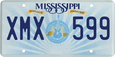MS license plate XMX599